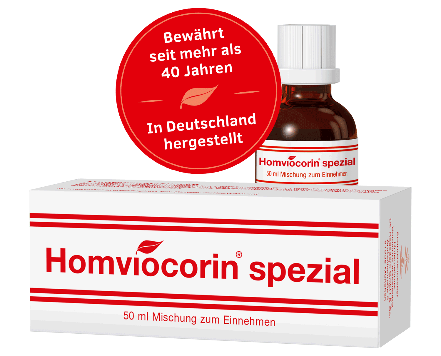 Homviocorin® spezial Packshot mit Flasche